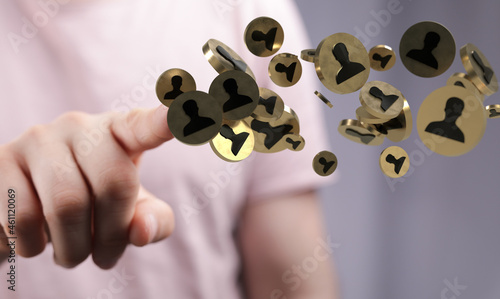 Fototapeta Naklejka Na Ścianę i Meble -  people network structure HR - Human resources management and recruitment