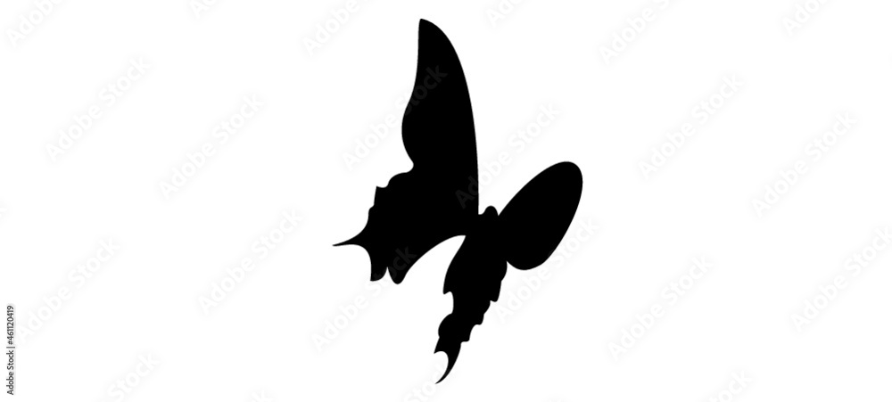 Fototapeta premium silhouette of a black butterfly