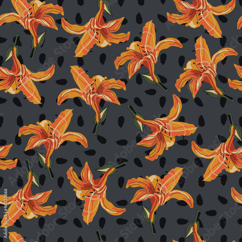 pattern with tiger lilly