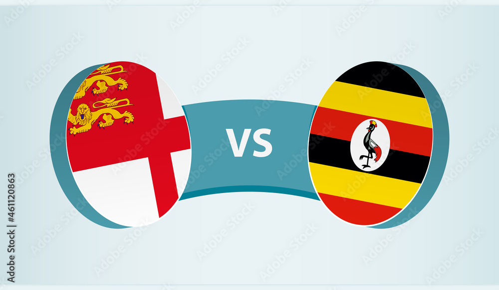 Sark versus Uganda, team sports competition concept. Sark versus Uganda, team sports competition concept.