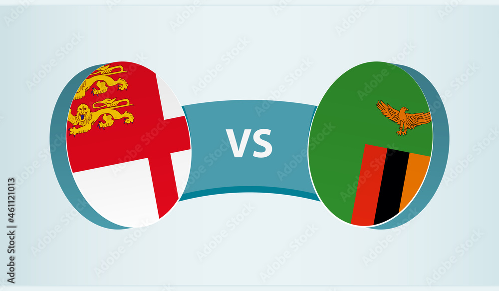 Sark versus Zambia, team sports competition concept. Sark versus Zambia, team sports competition concept.