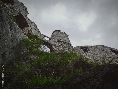 dark mysterious medieval castle ruins in Poland, Ogrodzieniec