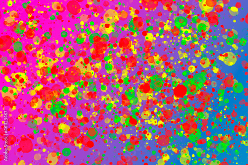 Multicolored watercolor blots and splashes on a gradient background.