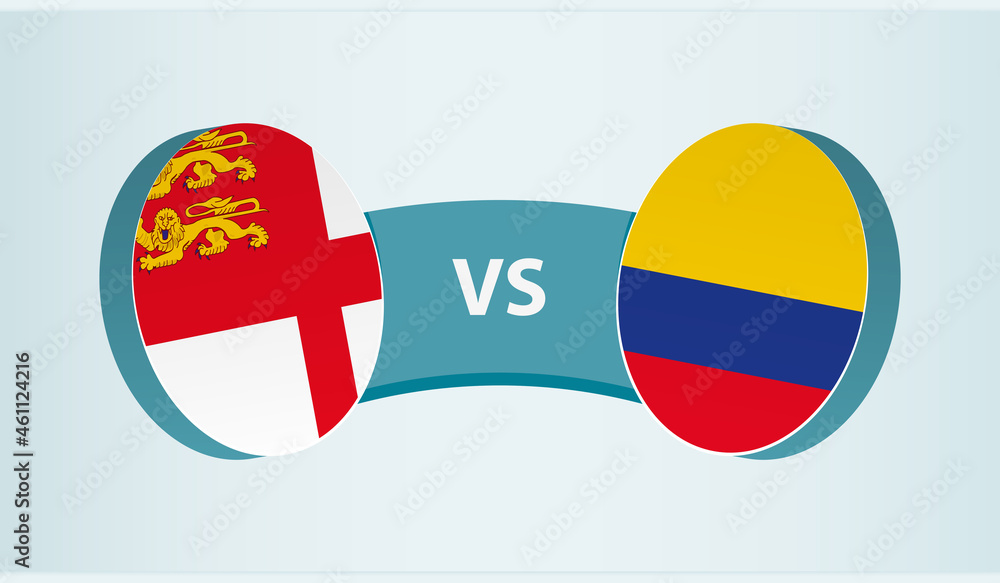 Sark versus Colombia, team sports competition concept. Sark versus Colombia, team sports competition concept.