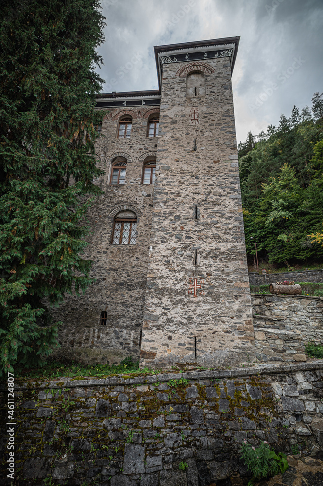 Castel monastery wall windows bridge green
