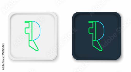 Line Fencing helmet mask icon isolated on white background. Traditional sport defense. Colorful outline concept. Vector