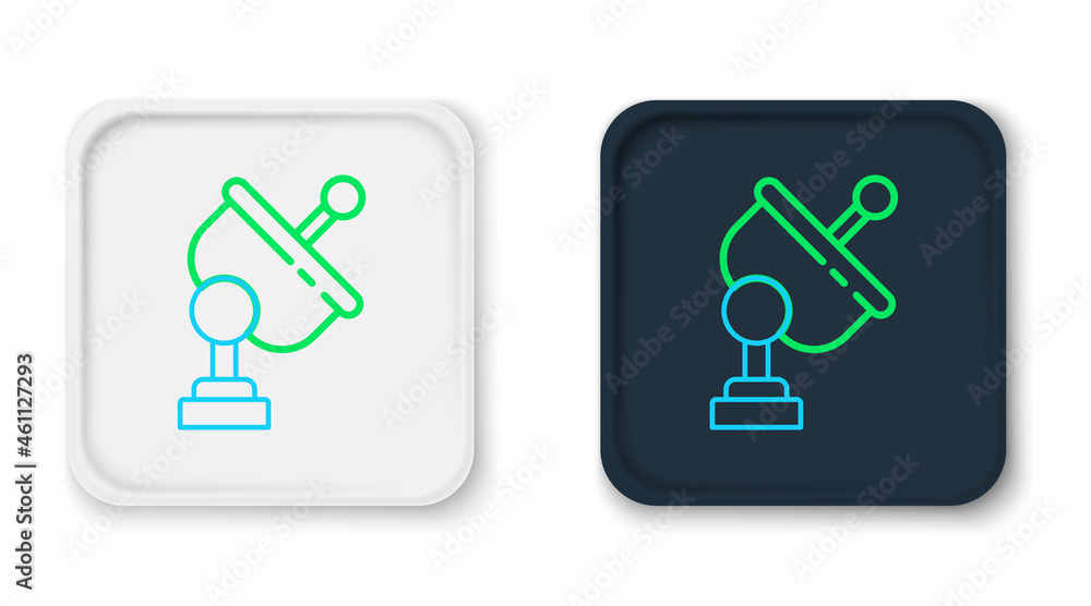 Line Radar icon isolated on white background. Search system. Satellite sign. Colorful outline concept. Vector Line Radar icon isolated on white background. Search system. Satellite sign. Colorful outline concept. Vector