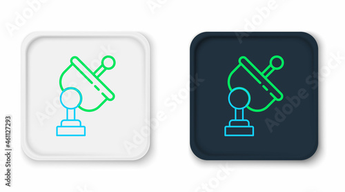 Line Radar icon isolated on white background. Search system. Satellite sign. Colorful outline concept. Vector