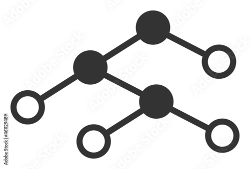 Nodes structure icon with flat style. Isolated vector nodes structure icon illustrations, simple style.