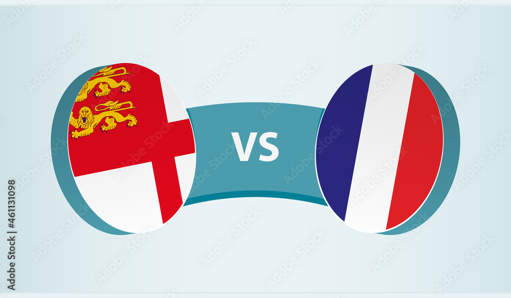 Sark versus France, team sports competition concept. Sark versus France, team sports competition concept.