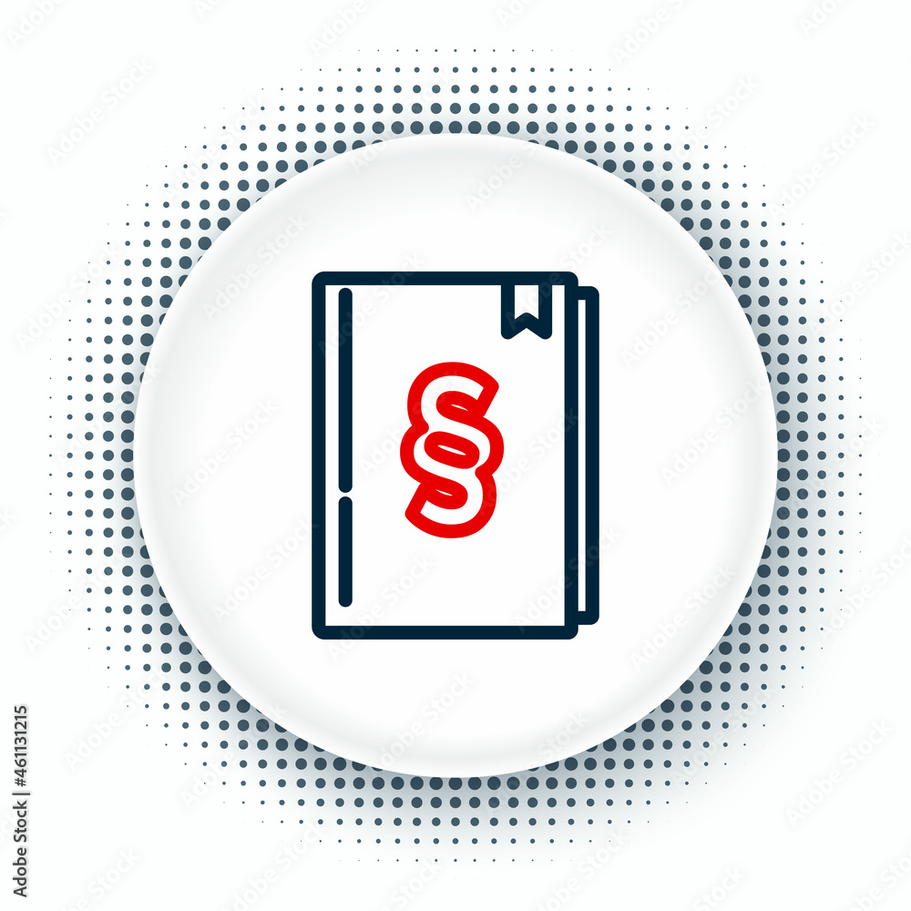 Line Law book icon isolated on white background. Legal judge book. Judgment concept. Colorful outline concept. Vector Line Law book icon isolated on white background. Legal judge book. Judgment concept. Colorful outline concept. Vector