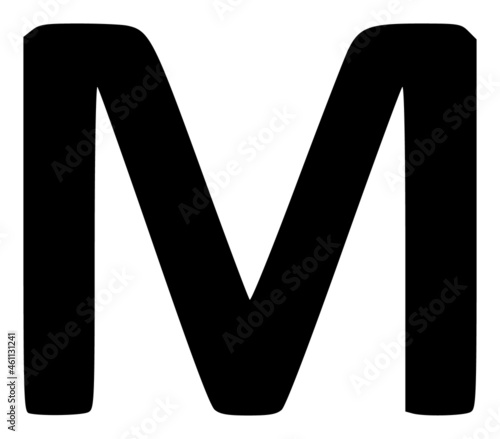 Mu Greek symbol icon with flat style. Isolated vector Mu Greek symbol icon image, simple style.