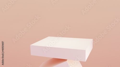 3d render. stone podium in pastel colors