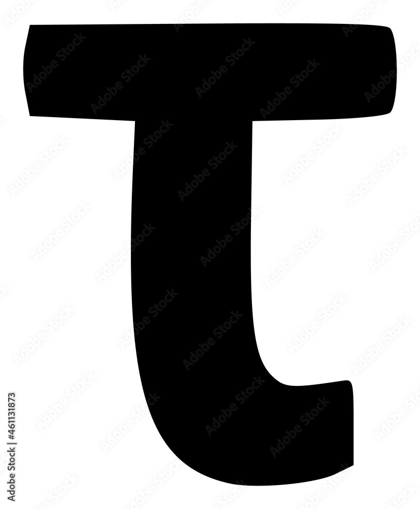 Tau Greek lowercase letter icon with flat style. Isolated vector Tau ...