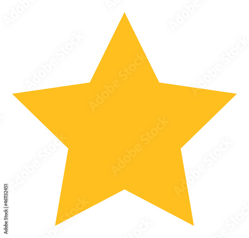 Gold star icon with flat style. Isolated vector gold star icon illustrations  simple style.