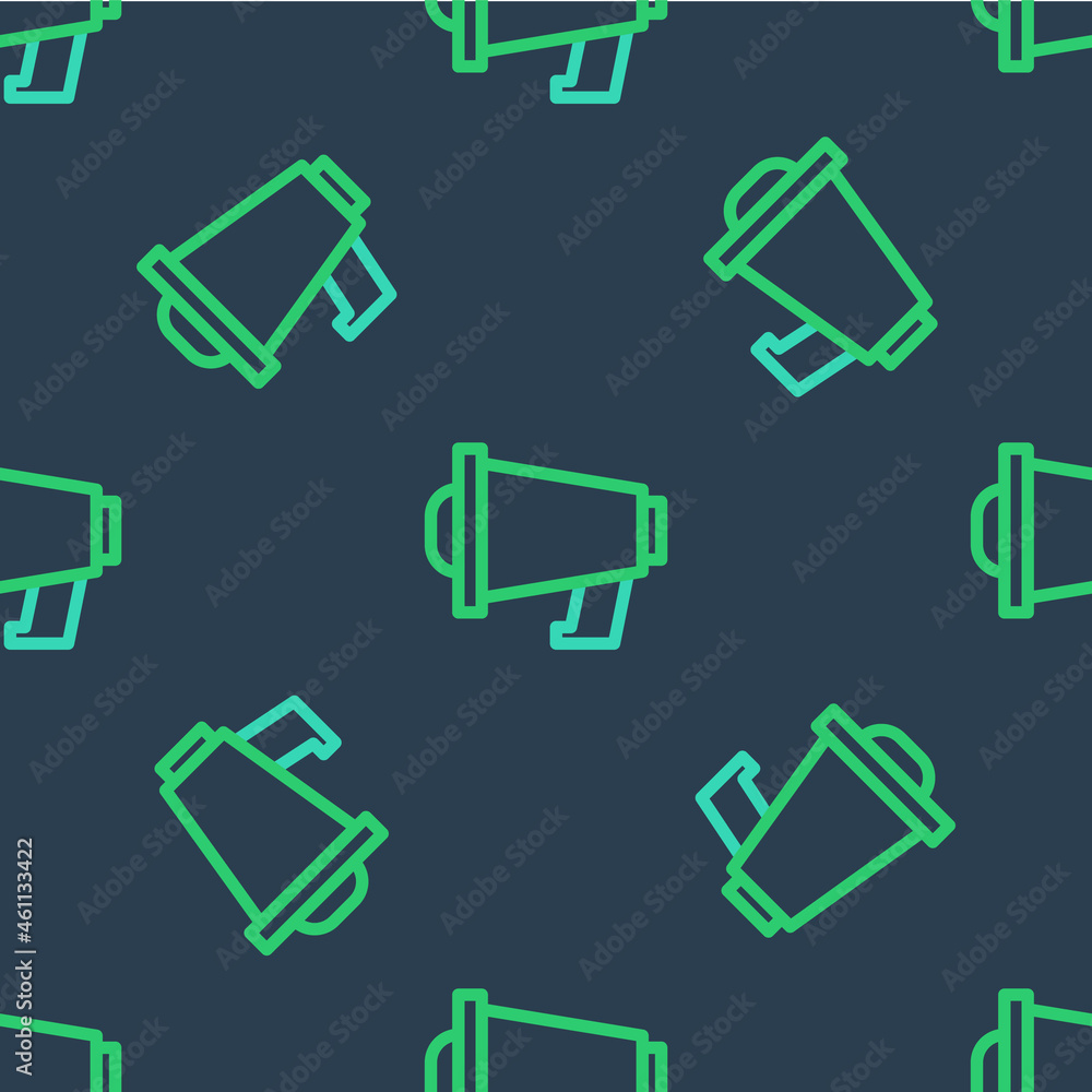 Line Megaphone icon isolated seamless pattern on blue background. Speaker sign. Vector Line Megaphone icon isolated seamless pattern on blue background. Speaker sign. Vector