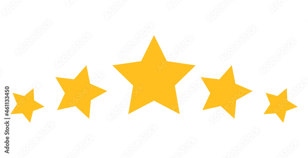 5 star rating icon with flat style. Isolated vector 5 star rating icon illustrations, simple style. 5 star rating icon with flat style. Isolated vector 5 star rating icon illustrations, simple style.