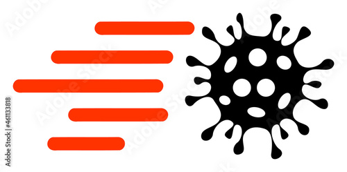 Rush virus icon with flat style. Isolated vector rush virus icon image, simple style.