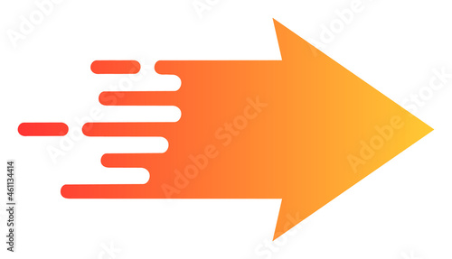 Speed arrow icon with flat style. Isolated vector speed arrow icon image, simple style.