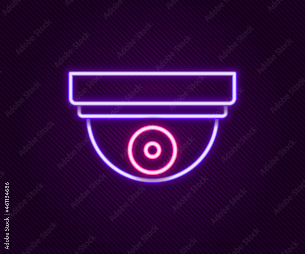 Glowing neon line Motion sensor icon isolated on black background. Colorful outline concept. Vector Glowing neon line Motion sensor icon isolated on black background. Colorful outline concept. Vector