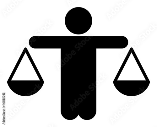 Judge compare icon with flat style. Isolated vector judge compare icon illustrations, simple style.