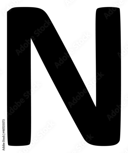 Nu Greek symbol icon with flat style. Isolated vector Nu Greek symbol icon illustrations, simple style.