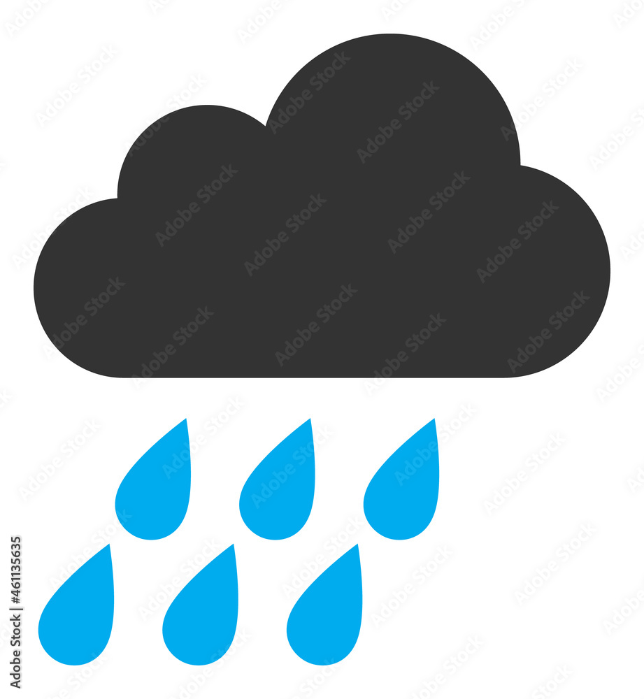 Rain cloud icon with flat style. Isolated vector rain cloud icon illustrations, simple style. Rain cloud icon with flat style. Isolated vector rain cloud icon illustrations, simple style.