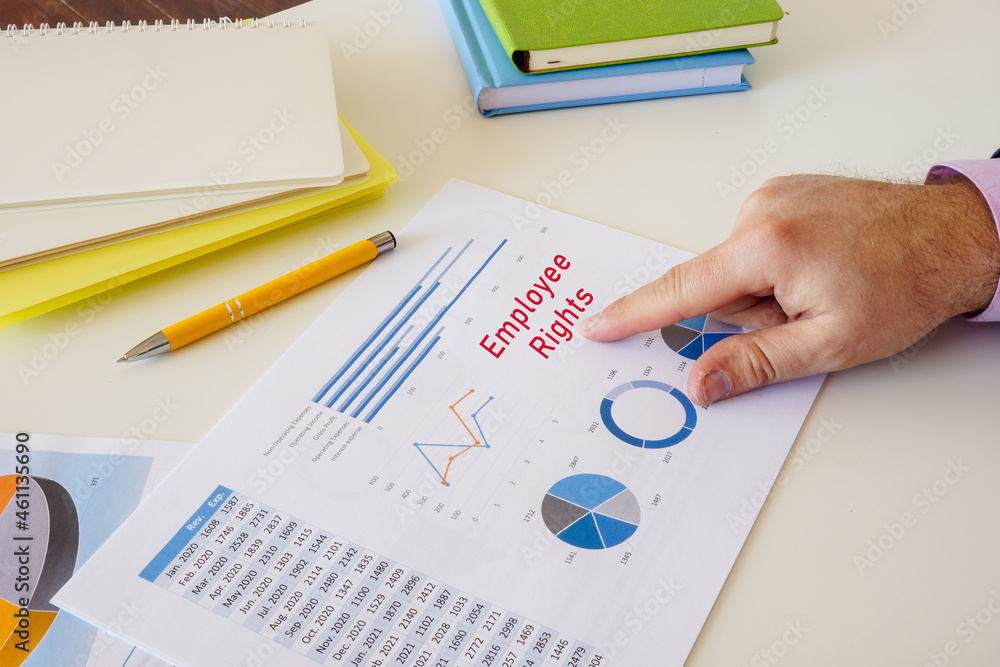 Financial concept about Employee Rights with phrase on the sheet. Financial concept about Employee Rights with phrase on the sheet.