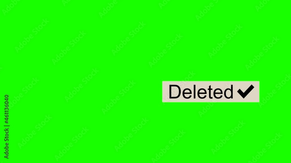 Animated button of delete on green screen Stock Video Adobe Stock