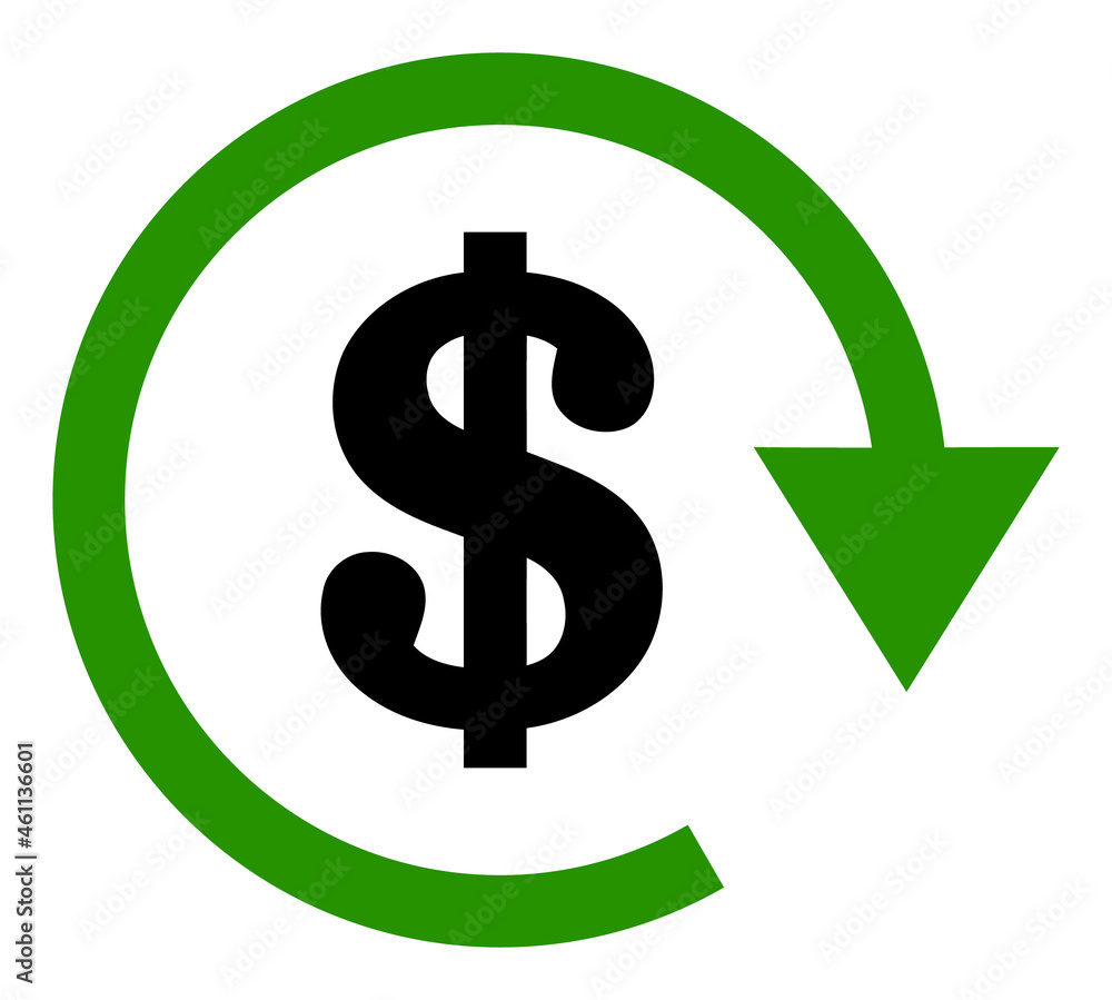 Obraz premium Dollar repay icon with flat style. Isolated vector dollar repay icon illustrations, simple style.