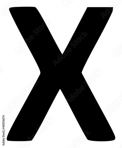 Chi Greek symbol icon with flat style. Isolated vector Chi Greek symbol icon image, simple style.