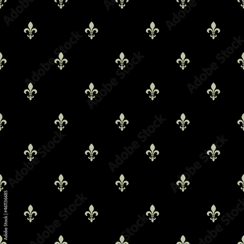 Seamless pattern with heraldic fleur de lis symbol. 