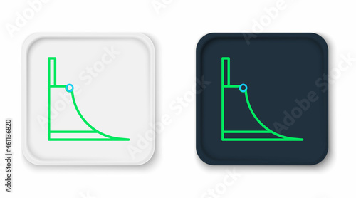 Line Skate park icon isolated on white background. Set of ramp, roller, stairs for a skatepark. Extreme sport. Colorful outline concept. Vector