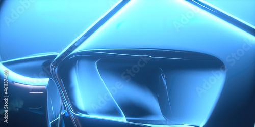 background of glass geometric shape line blocks 3d render 