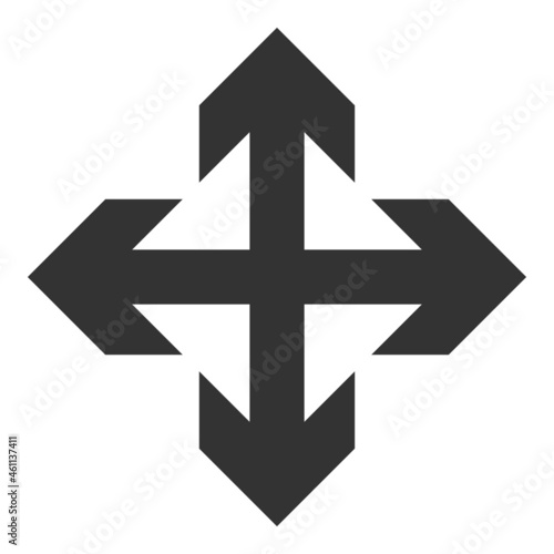 Expand arrows icon with flat style. Isolated vector expand arrows icon illustrations, simple style.
