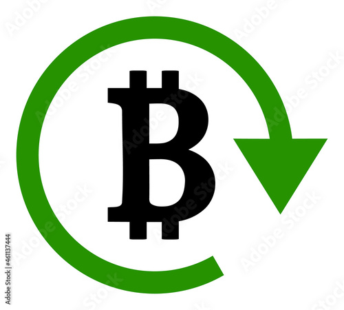 Bitcoin repay icon with flat style. Isolated vector bitcoin repay icon image, simple style.