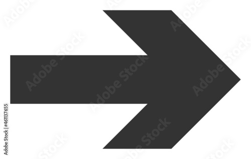 Right arrow icon with flat style. Isolated vector right arrow icon image, simple style.