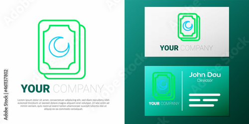 Line Tarot cards icon isolated on white background. Magic occult set of tarot cards. Colorful outline concept. Vector