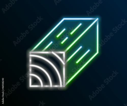 Glowing neon line Two-handed saw icon isolated on black background. Colorful outline concept. Vector