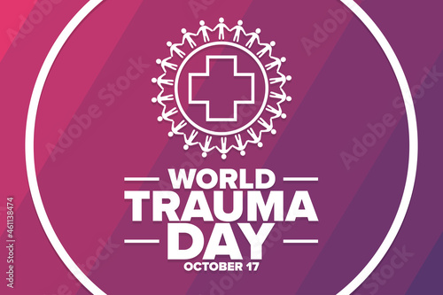 World Trauma Day. October 17. Holiday concept. Template for background, banner, card, poster with text inscription. Vector EPS10 illustration.