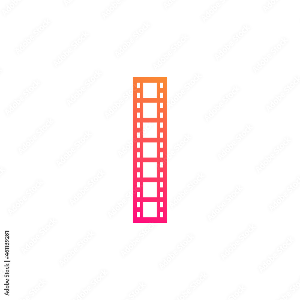 Initial Letter I with Reel Stripes Filmstrip for Film Movie Cinema Production Studio Logo Inspiration Initial Letter I with Reel Stripes Filmstrip for Film Movie Cinema Production Studio Logo Inspiration