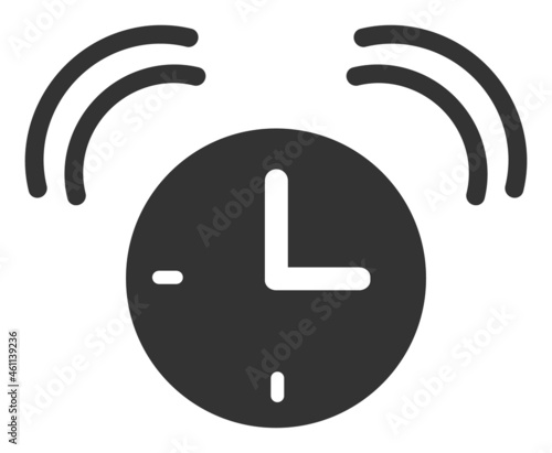 Alarm clock icon with flat style. Isolated vector alarm clock icon illustrations, simple style.