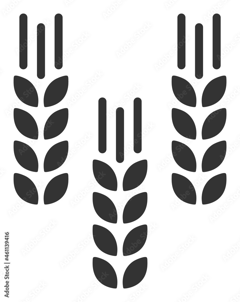 Barley crop icon with flat style. Isolated vector barley crop icon illustrations, simple style. Barley crop icon with flat style. Isolated vector barley crop icon illustrations, simple style.