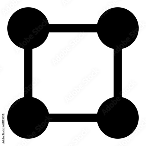 Square grid centers icon with flat style. Isolated vector square grid centers icon illustrations, simple style. © Viktor