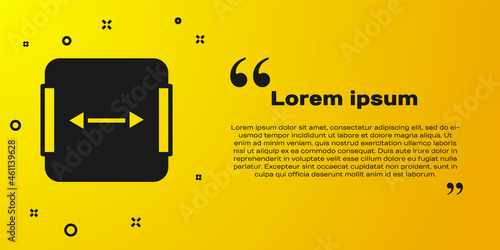 Black Area measurement icon isolated on yellow background. Vector