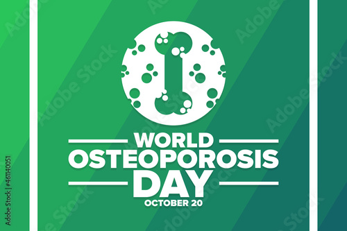 World Osteoporosis Day. October 20. Holiday concept. Template for background, banner, card, poster with text inscription. Vector EPS10 illustration.