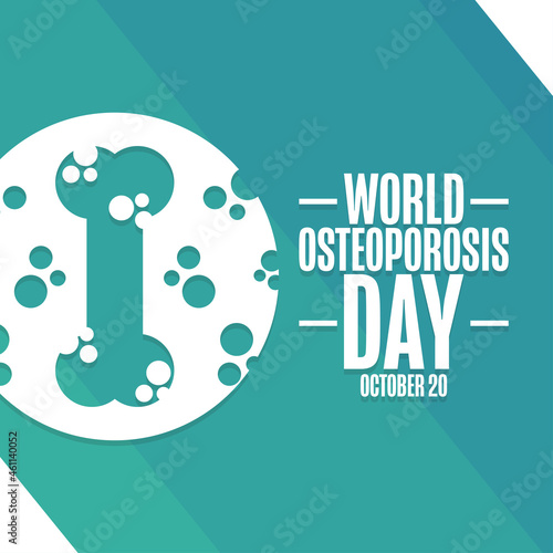 World Osteoporosis Day. October 20. Holiday concept. Template for background, banner, card, poster with text inscription. Vector EPS10 illustration.