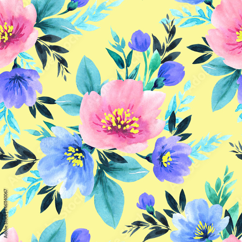 Seamless floral pattern. Design for wallpaper, fabric, wrapping paper, cover and more.