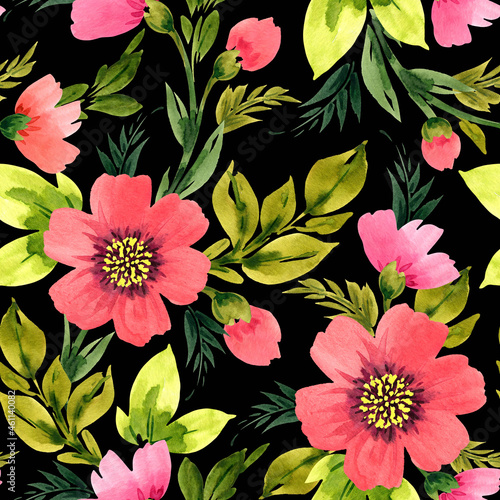 Seamless floral pattern. Design for wallpaper, fabric, wrapping paper, cover and more. 