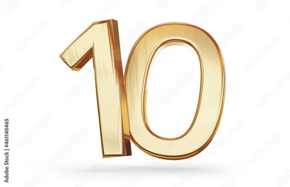 10 golden symbol isolated on white 3d-illustration 10 golden symbol isolated on white 3d-illustration